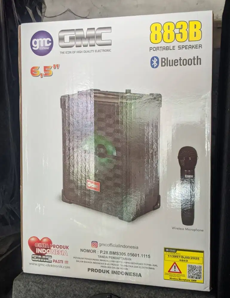 SPEAKER PORTABLE GMC 883B BLUETOOTH KARAOKE 6,5 85 WATT + MIC WIRELES