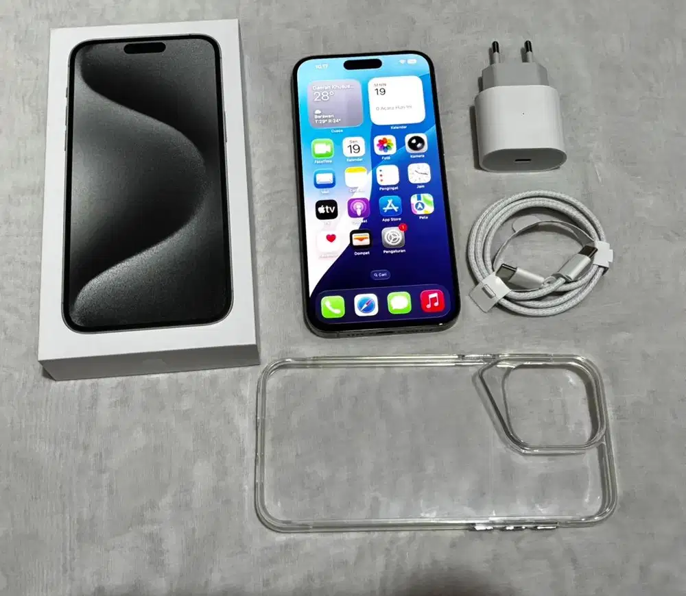 Iphone 15 Promax 256GB white Titanium Ex ibox