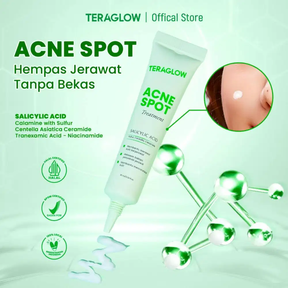 Teraglow Acne Spot Totol Cream Jerawat & Menenangkan