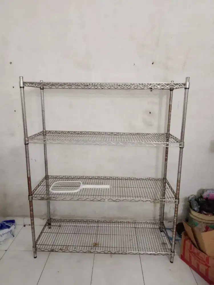 Jual rak susun stainless dan keranjang minimarket