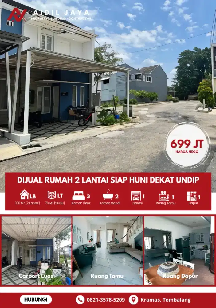 Rumah Cantik 2 Lantai Di Kramas Tembalang Dekat UNDIP
