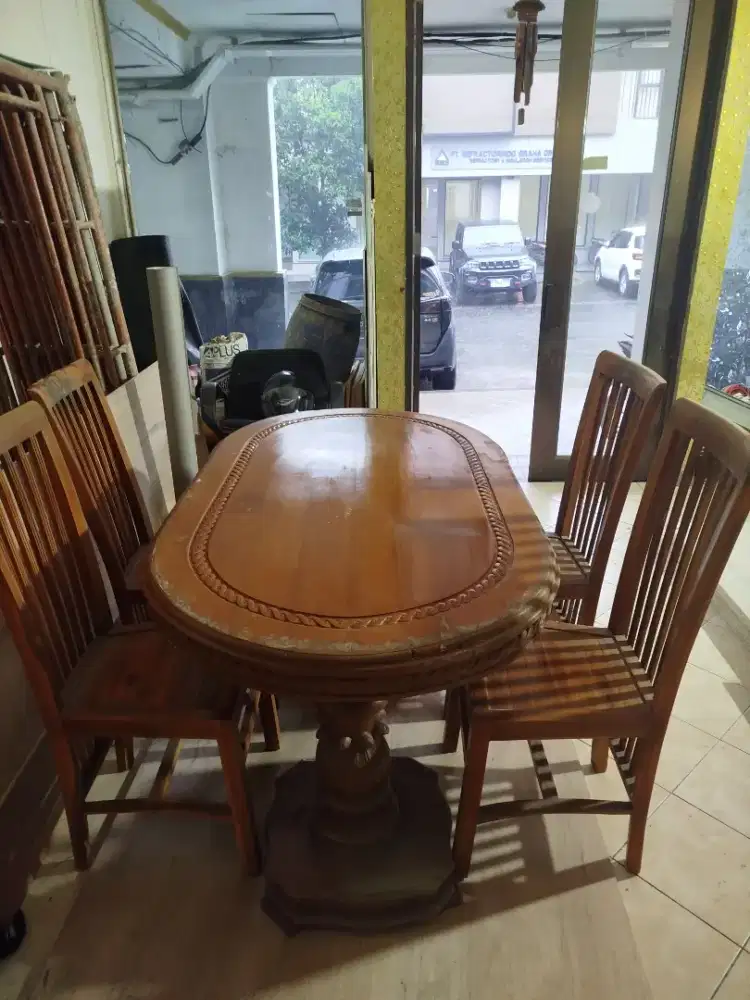 Jual Meja makan + Kursi Jati