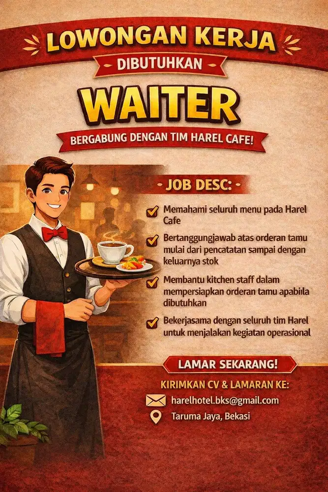 Dibuka Lowongan Untuk Waiter
