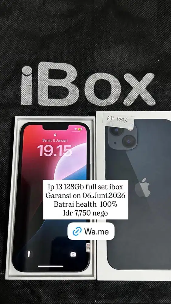 IPHONE 13 128GB FULL SET IBOX GARANSI ON