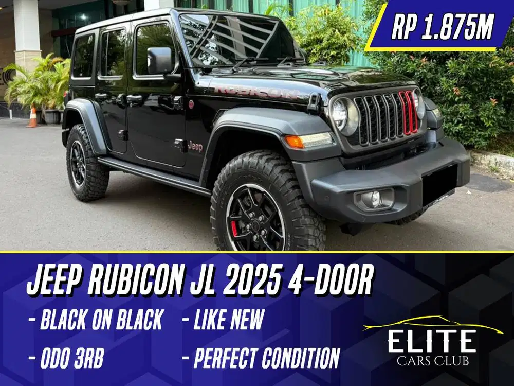 Jeep Rubicon JL 2025 NIK 2024 4 Door Black Hitam 4Door