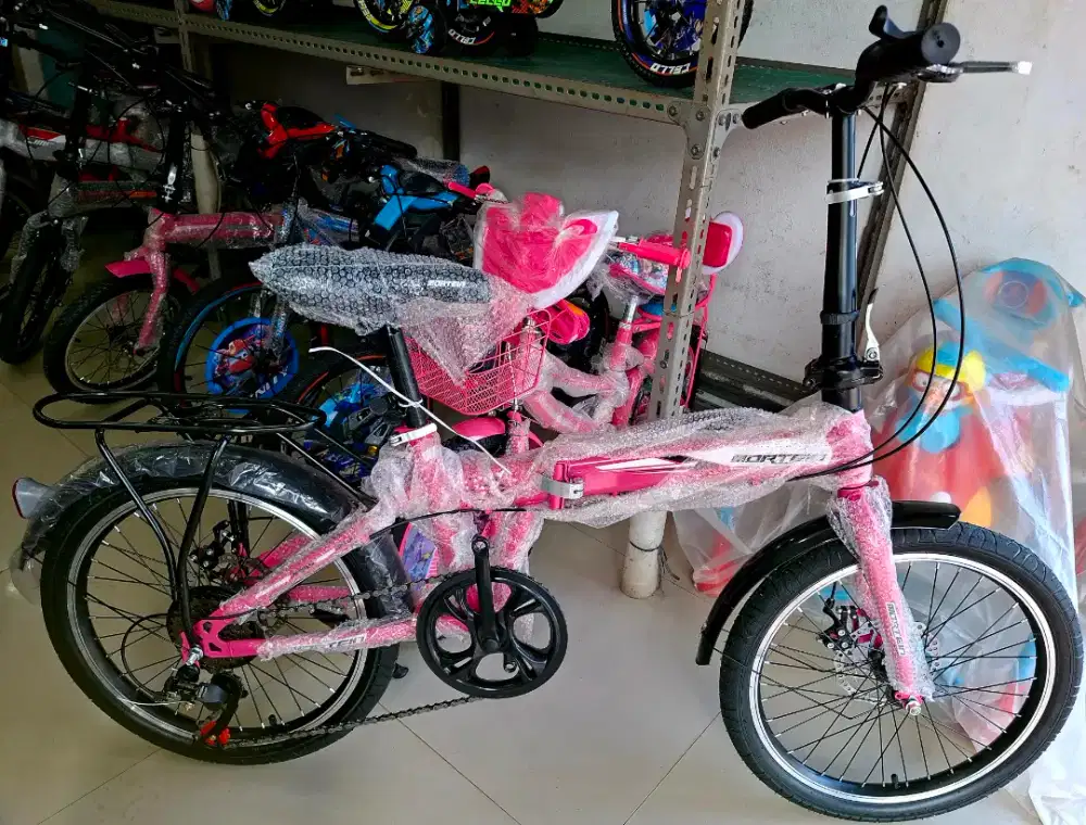SEPEDA LIPAT 20 INCH MORTEIN PMB MEMILIKI GIGI 7 SPEED DAN REM CAKRAM