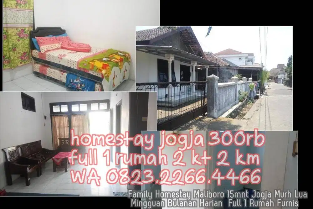 Family Homestay Maliboro 15mnt Jogja Murh Lua Mingguan Bulanan Harian