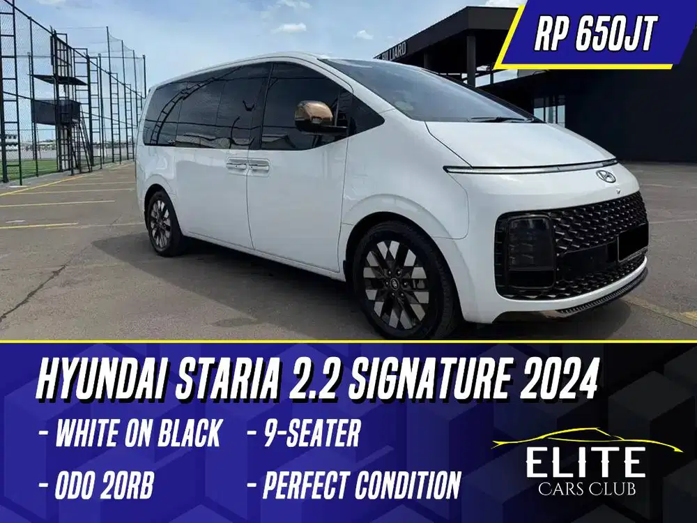 Hyundai Staria 2.2 Signature 2024 9 Seater White on Black Putih