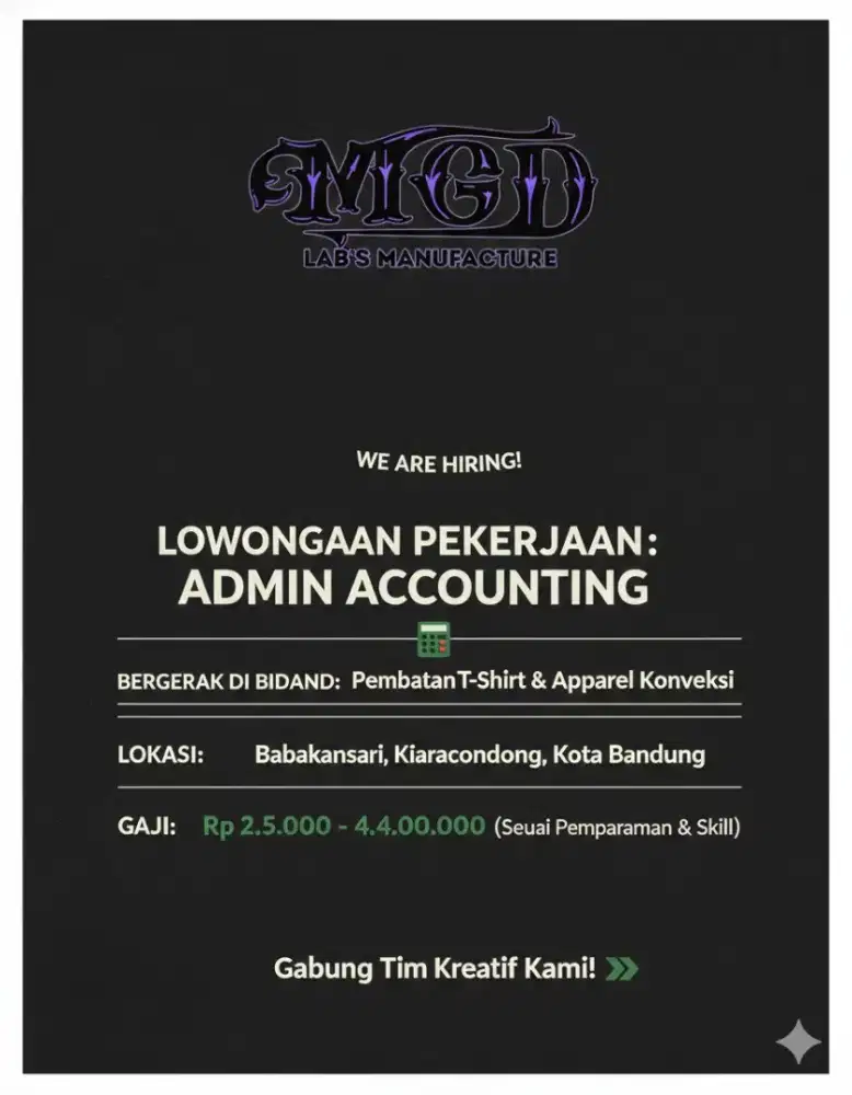 Lowongan pekerjaan admin accounting