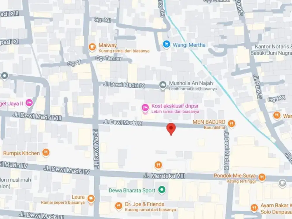 Dijual tanah lokasi di Jalan Dewi Madri dekat RS Merdeka Medical Center / Denpasar Timur - Bali