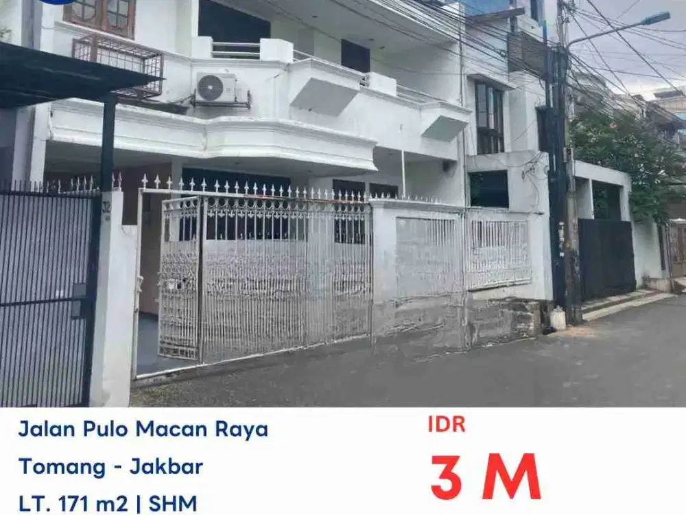 LELANG RUMAH DI PJLO MACAN RAYA TOMANG GROGOL JAKARTA BARAT