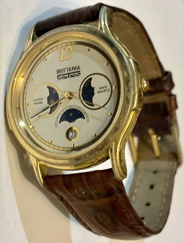 Brittania Mens Quartz Moon Phase Date Watch