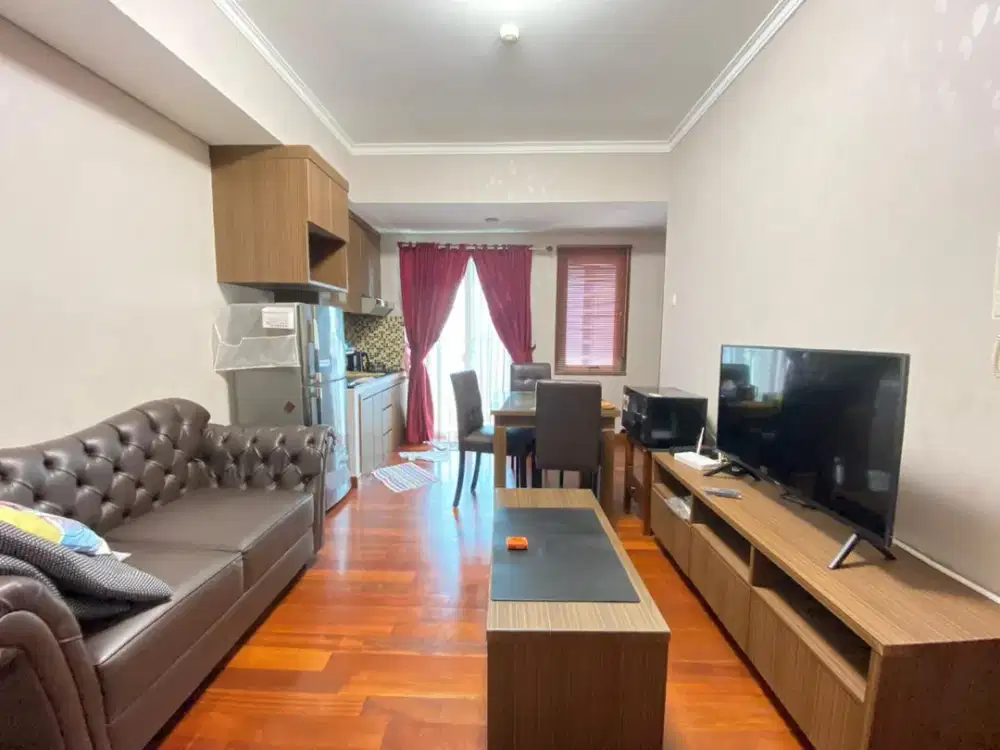 2BR plus BULANAN furnish interior Apt.Royal Mediterania Garden dekat CP