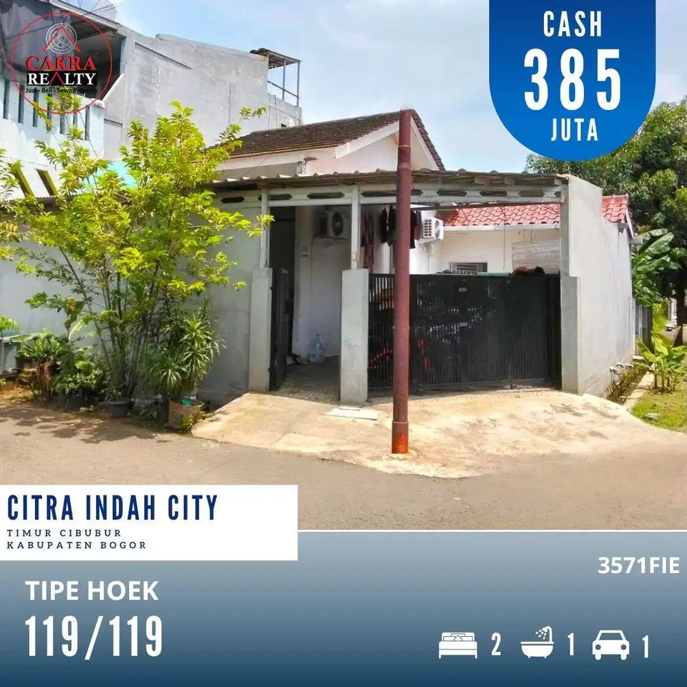 Rumah bagus posisi hoek di citra indah city