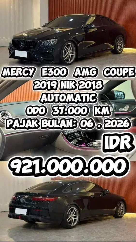 [ WARRANTY 3 YEAR ] MERCDES-BENZ MERCY E300 AMG COUPE AT 2019 NIK 2018