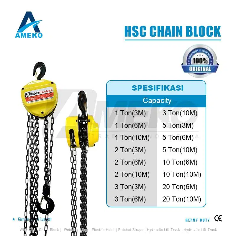 CHAIN BLOCK HSC KAPASITAS 1 TON - 10 TON