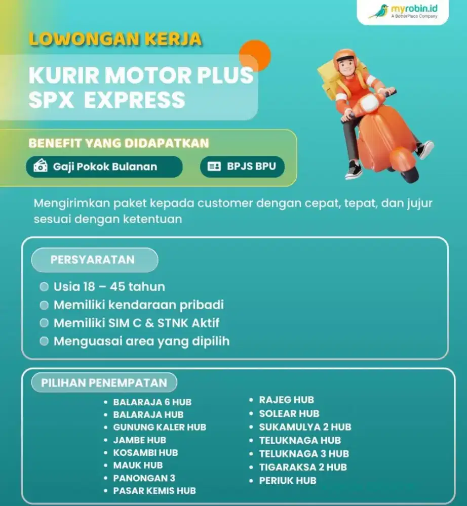 lowongan kurir motor 2026 sampai akhir febuari