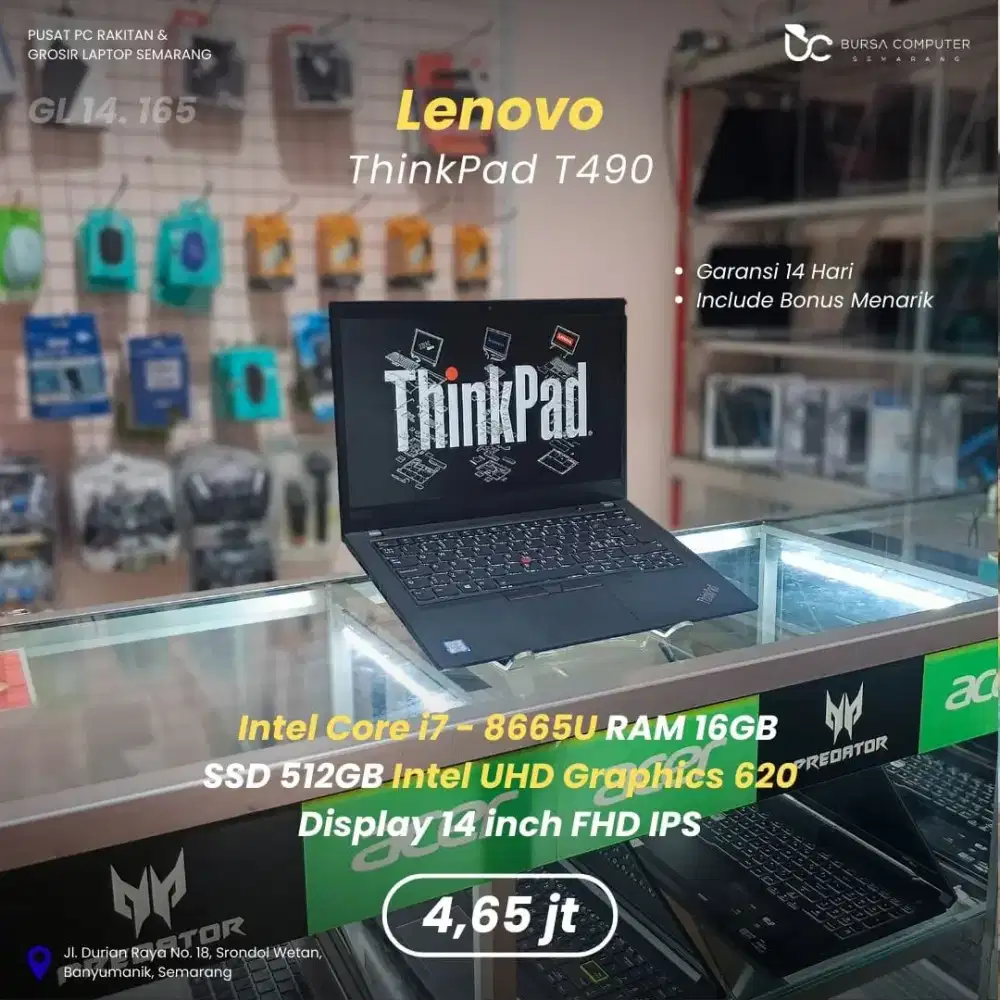 LENOVO Thinkpad T490 | Core i7 8665U 16GB 512GB