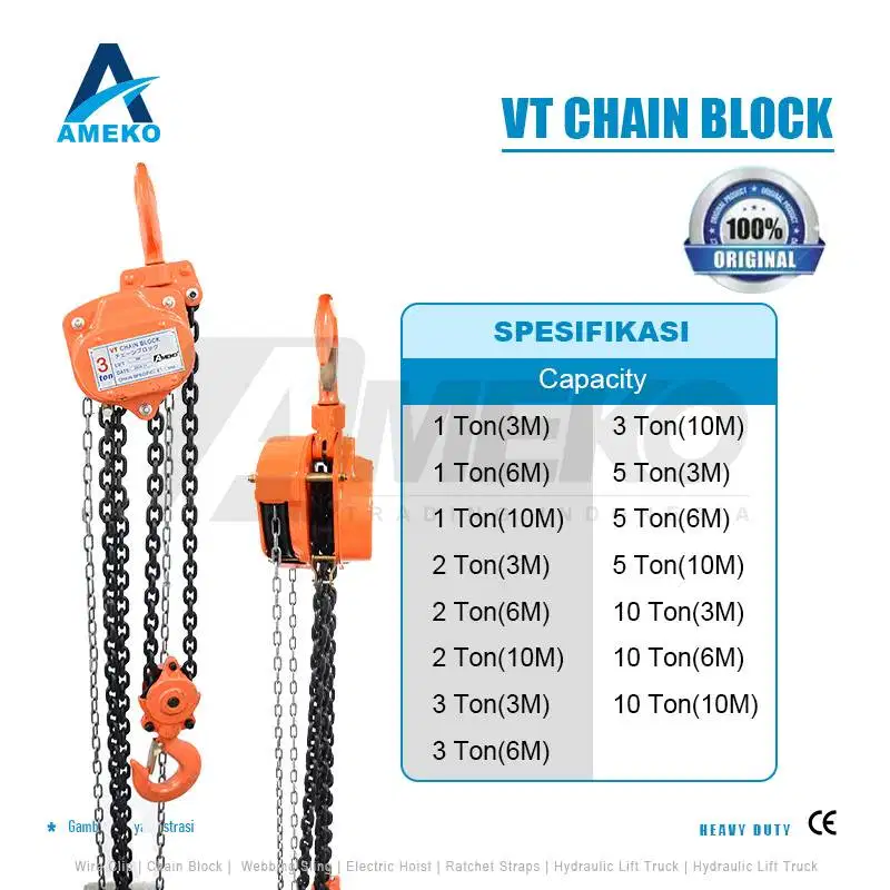 CHAIN BLOCK VT KAPASITAS 1 TON SAMPAI 5 TON