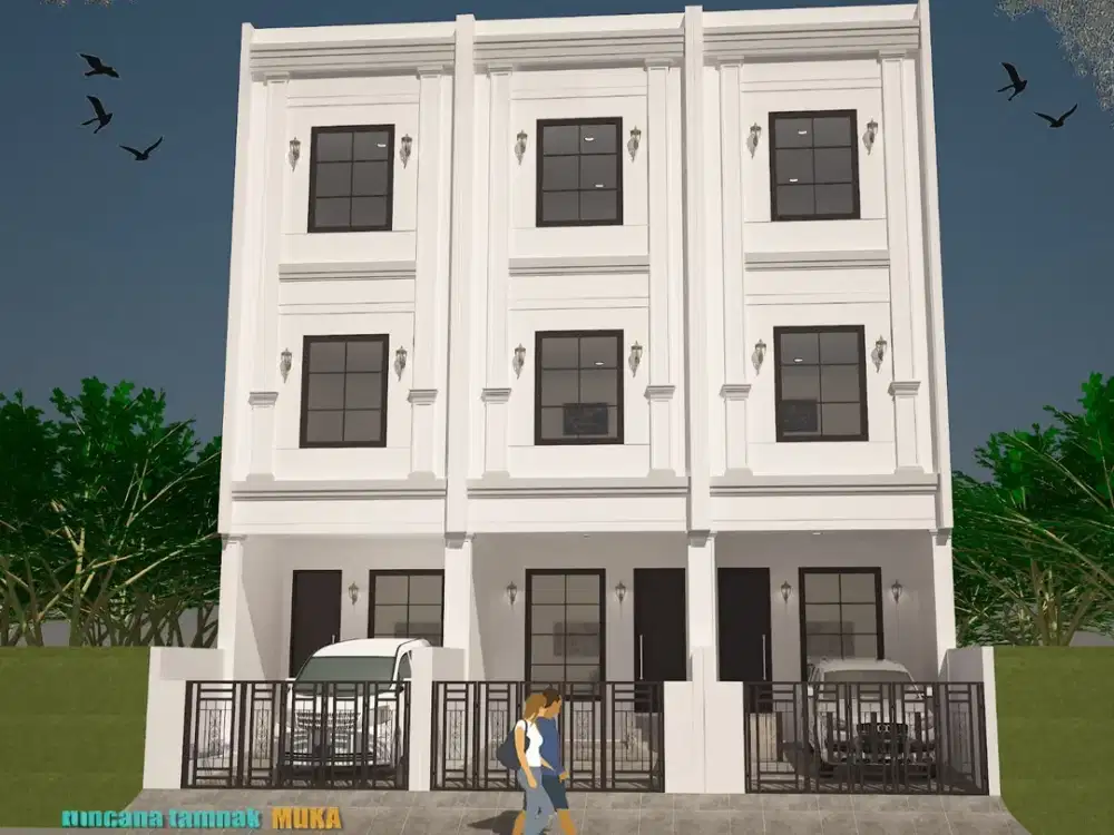 Rumah 3 Lantai di Duri Kepa, jakarta Barat, Brand New, Row 2 Mobil.