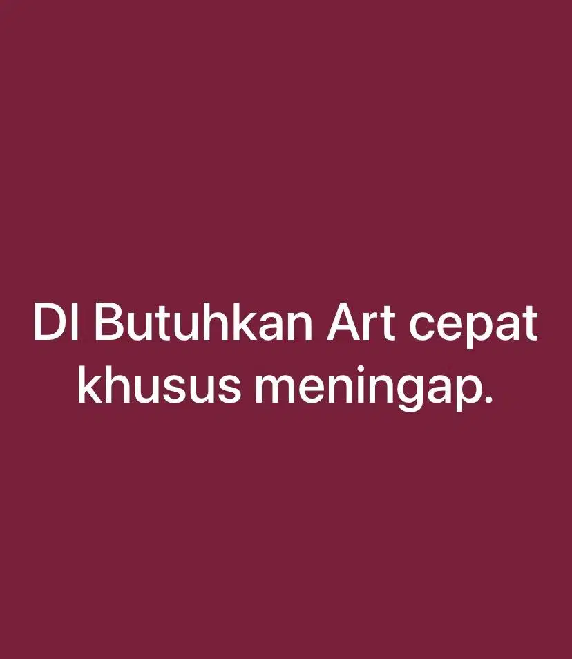 Di butuhkan Art Meningap