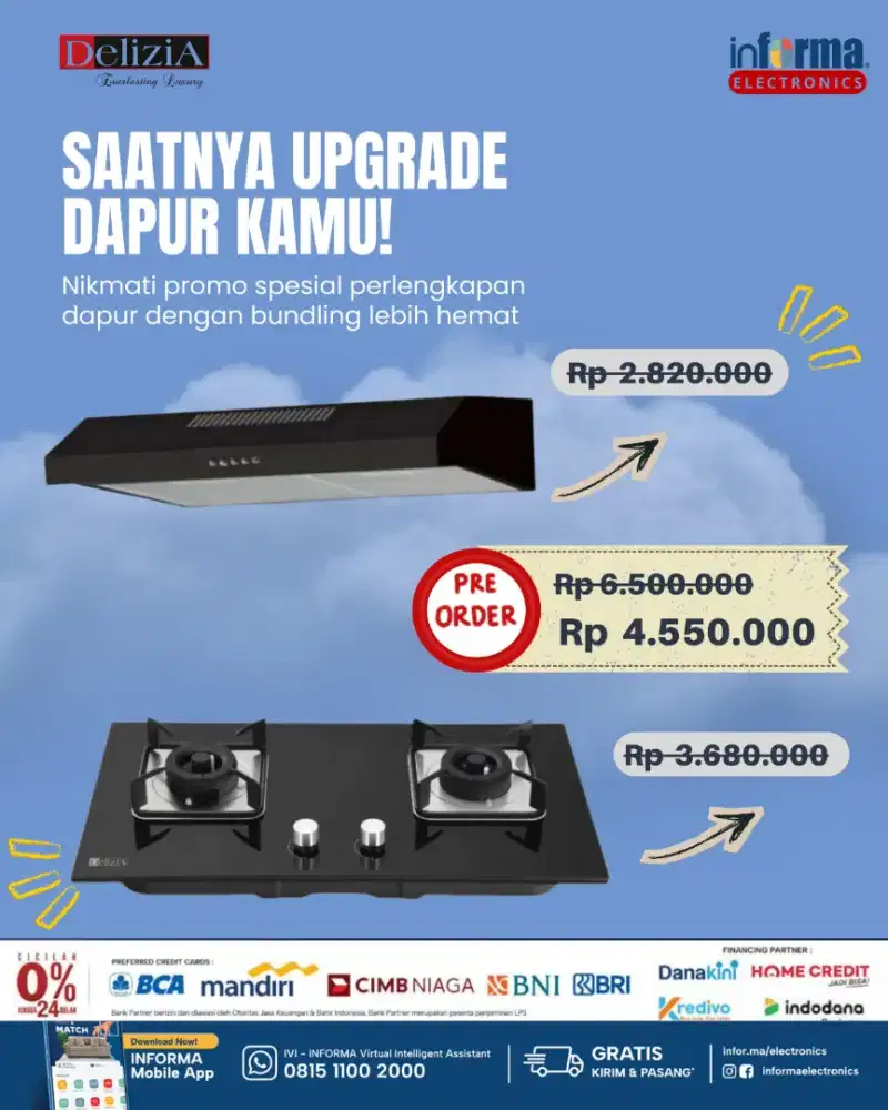 KOMPOR TANAM DELIZIA 1 SET INFORMAS ELEKTRONIK