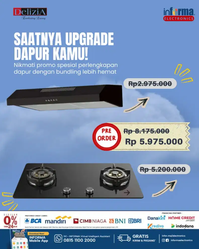 KOMPOR TANAM DELIZIA 1 SET INFORMAS ELEKTRONIK