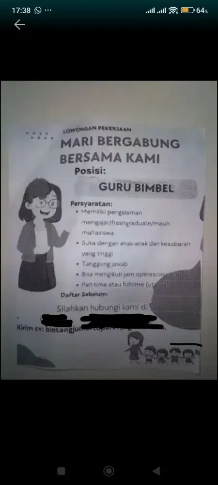 di cari guru bimba yang ulat dan rajin