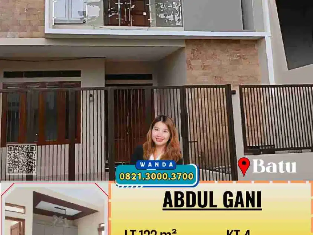 Dijual Rumah Villa Bangunan Baru di Batu
