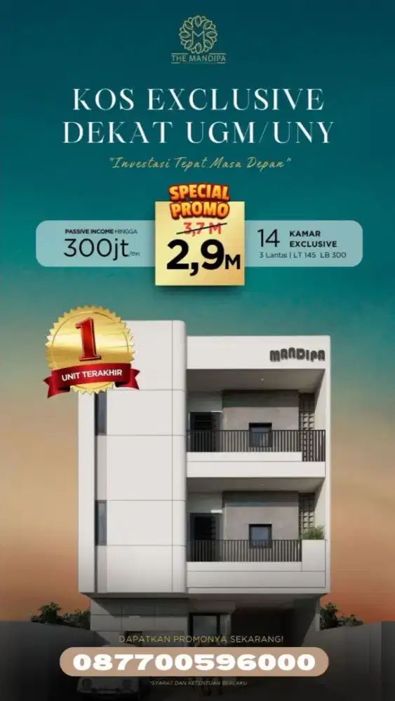 Rumah Kos 14 kmar ,indent 12 bln