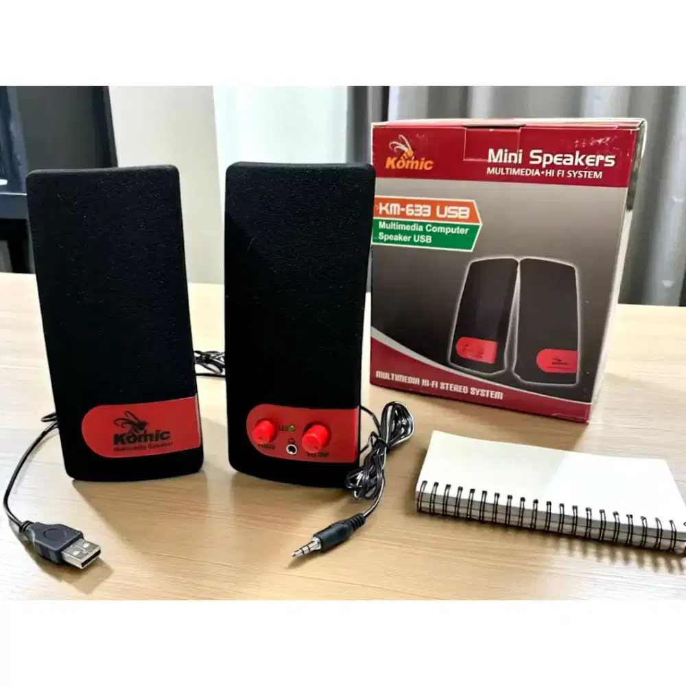 Speaker komputer KOMIC stereo, jack aux 3.5mm (no bluethoot)