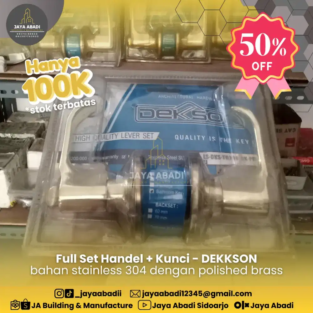 CUCI GUDANG: HANDEL + KUNCI BAHAN STAINLESS MEREK DEKKSON