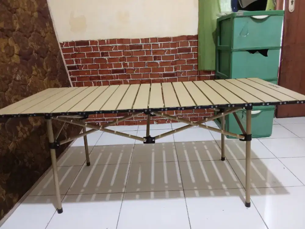 TaffSPORT Meja Lipat Piknik, Camping Portable 118x55x50cm