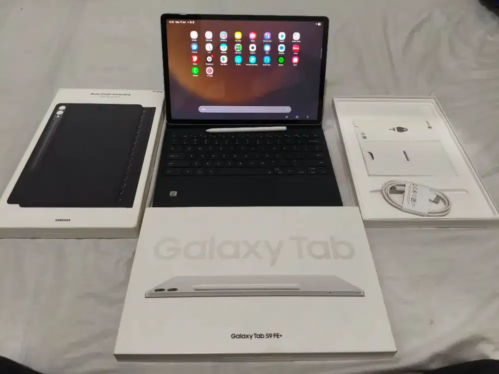 Dijual samsung tab s9fe plus mulus bonus keyboard original