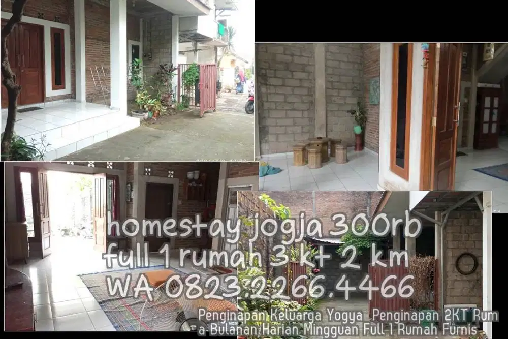 Penginapan Keluarga Yogya  Penginapan 2KT Ruma Bulanan Harian Mingguan
