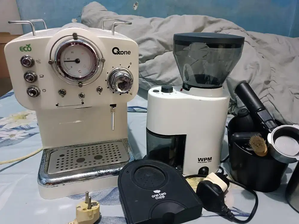 Mesin Espresso Oxone + grinder welhome