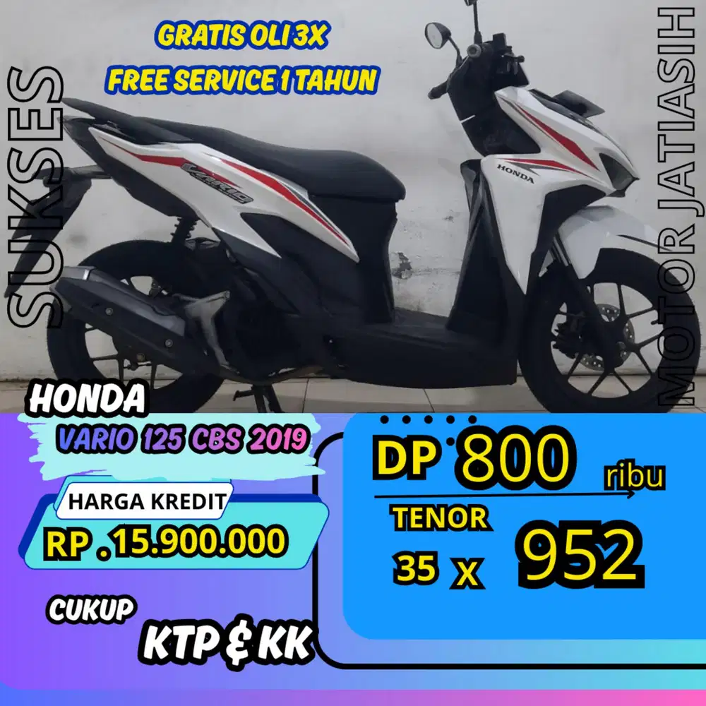 DP MURAH HONDA VARIO 125 CBS 2019 DP 800 RIBU BISA CASH/KREDIT