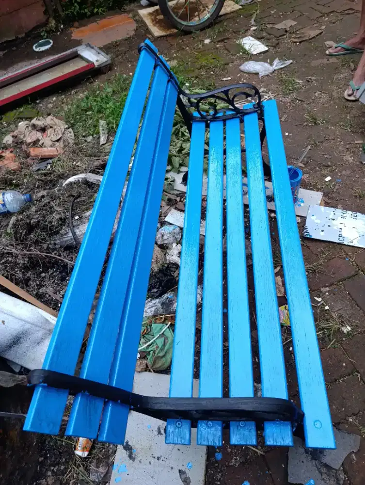 Jual Bangku santai kayu jati, rangka besi,Lok, Pamulang barat, Tangsel