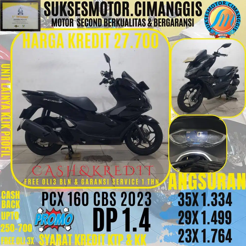 DP 1.4 TERMURAH PCX 160 CBS CASHBACK UPTO 700RBU FREE OLI 3 X