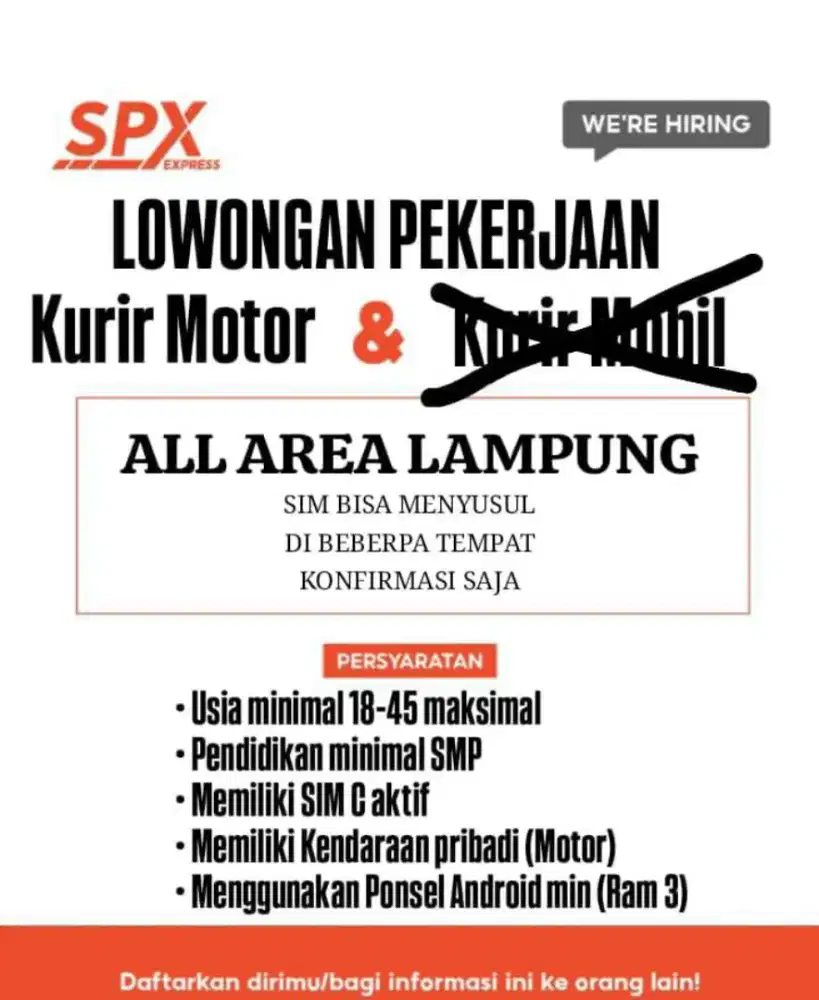 Kurir motor Shopee SPX