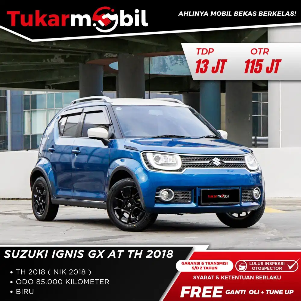 Suzuki Ignis GX AT Tahun 2018 plat genap