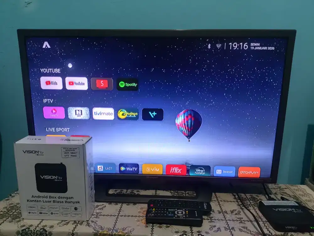 Sharp aquos 32 inch + stb android vision plus