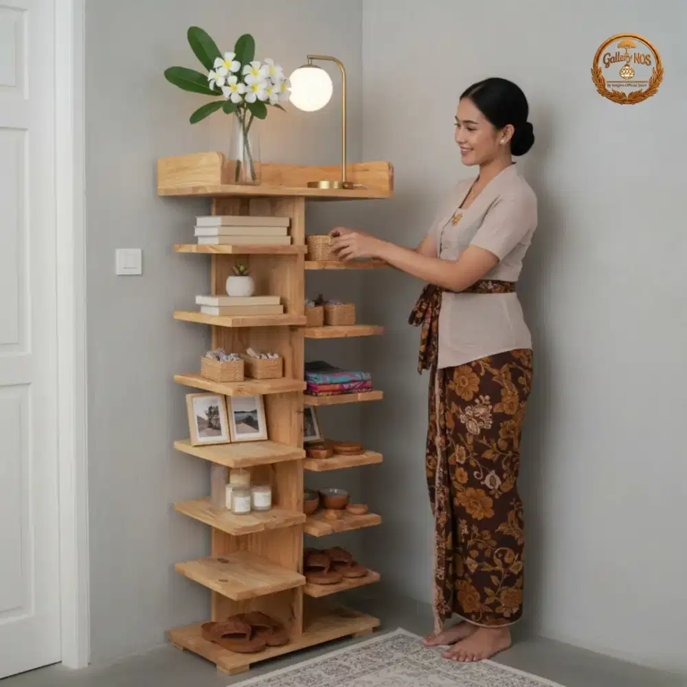 Rak Serbaguna Premium Kayu Rak Buku / Rak Sepatu Minimalis