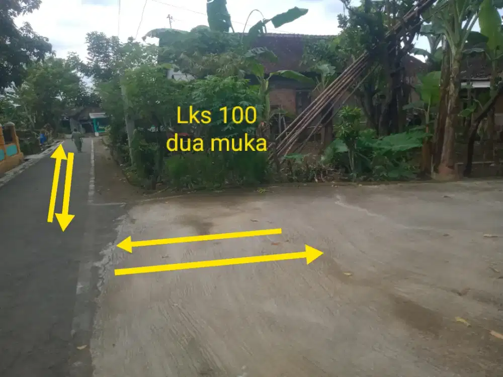 Jual tanah dapat 2 muka lokasi Ngasem colomadu lt 100m hrg 200jt nego