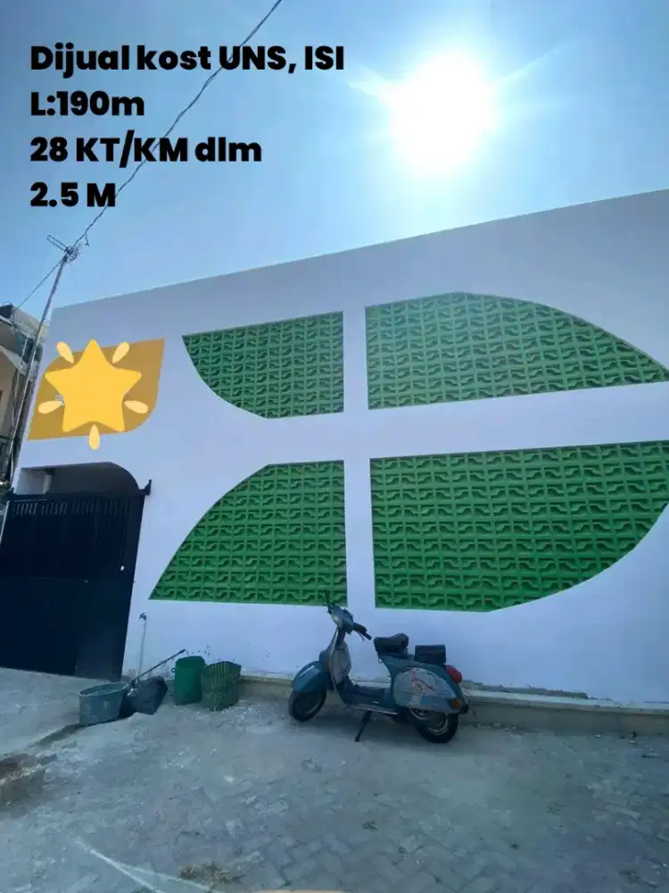 Dijual Kost area UNS & ISI 28 Kamar