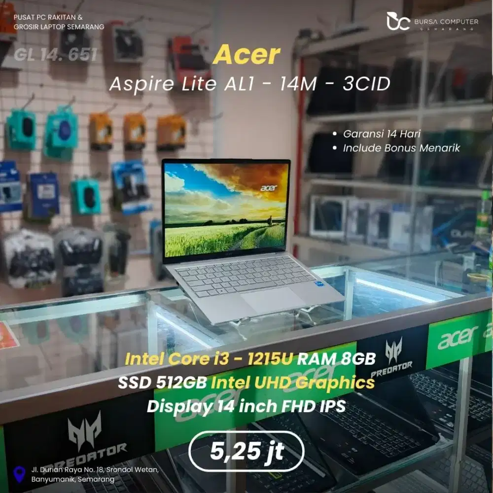 ACER Aspire Lite AL1-14M | Core i3 1215U 8GB 512GB