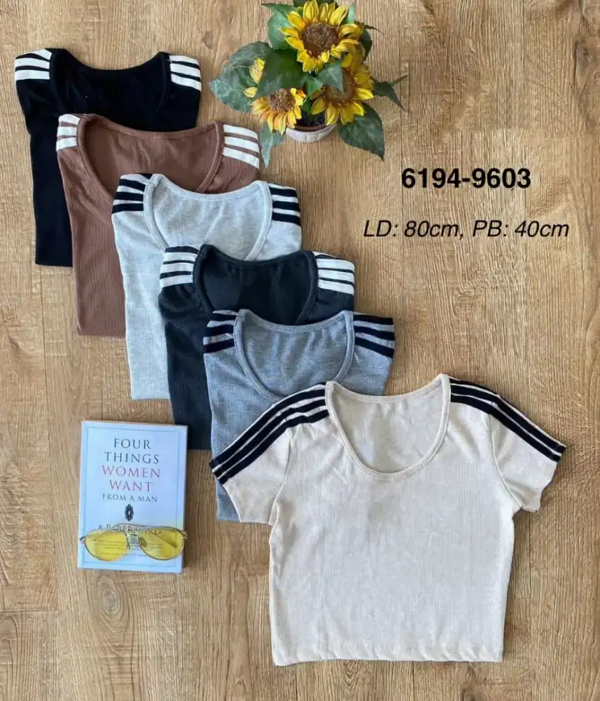Crop top lengan panjang dan pendek
