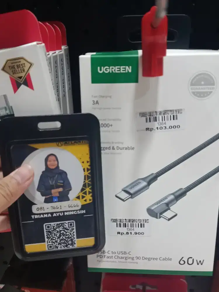 PT UGREEN CABLE TO C 60W GAMING NYLON 1M| ATLANTIS DAHSYAT