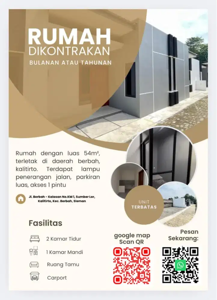 RUMAH DISEWAKAN PER 6 BULAN / TAHUNAN
