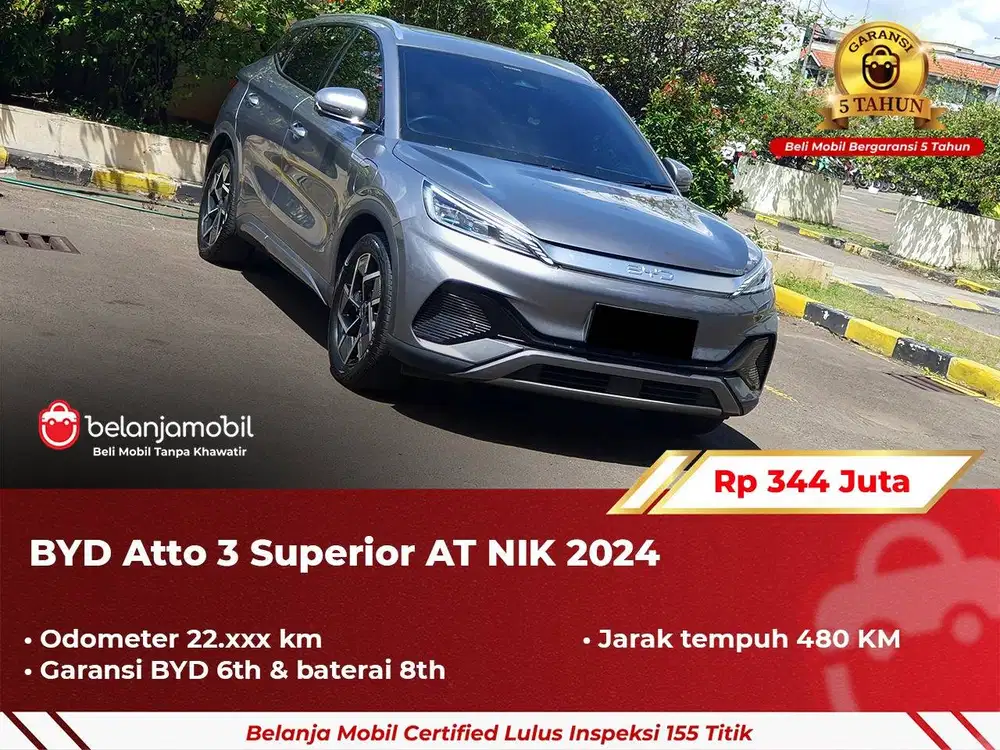 [ GARANSI 5TH ] BYD Atto 3 Superior AT 2024/2025